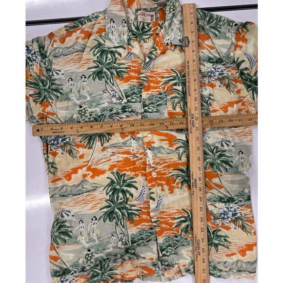 American Eagle Outfitters Size Med Hawaiian Shirt Collared Button Up Multi Color - Picture 7 of 7